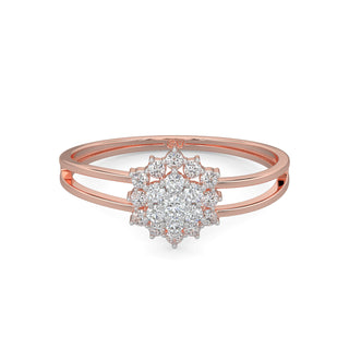 Daisy Diamond Ring-Rose Gold