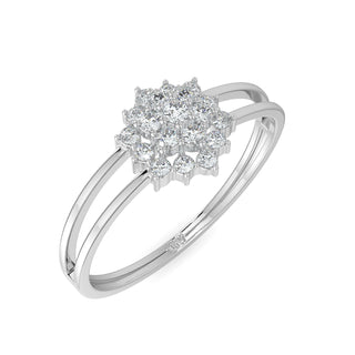 Daisy Diamond Ring-White Gold