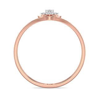 Glistening Halo Mesh Diamond Ring-Rose Gold