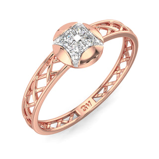 Soft Gleam Mesh Diamond Ring-Rose Gold