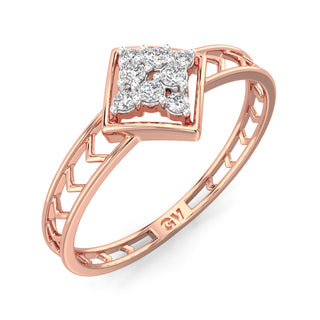 Chic Cubes Mesh Diamond Ring-Rose Gold