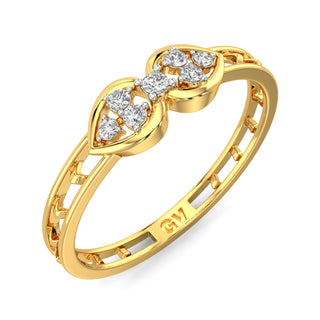 Mirage Mesh Diamond Ring-Yellow Gold