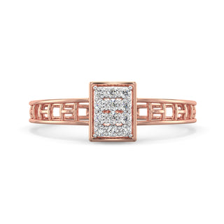 Accent Mesh Diamond Ring-Rose Gold