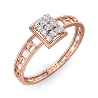 Accent Mesh Diamond Ring-Rose Gold
