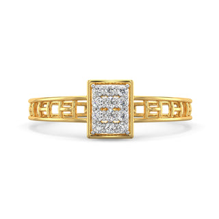 Accent Mesh Diamond Ring-Yellow Gold