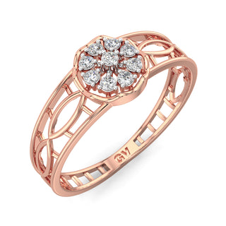 Tiny Treasure Mesh Diamond Ring-Rose Gold