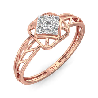 Rhombus Mesh Diamond Ring-Rose Gold