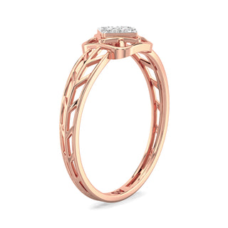 Rhombus Mesh Diamond Ring-Rose Gold