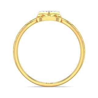 Rhombus Mesh Diamond Ring-Yellow Gold