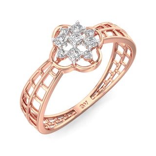 Elegant Gleam Mesh Diamond Ring-Rose Gold