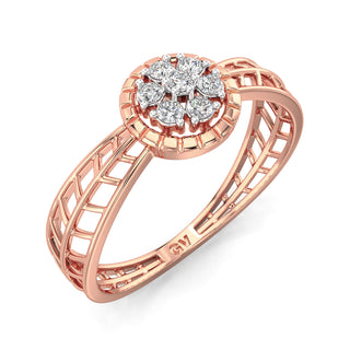 Lily Mesh Diamond Ring-Rose Gold