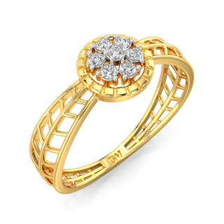 Lily Mesh Diamond Ring-Yellow Gold