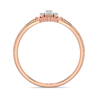 Gilded Mesh Diamond Ring-Rose Gold