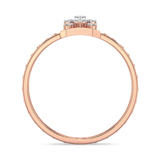 Grid Mesh Diamond Ring-Rose Gold
