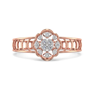 Subtle Spark Mesh Diamond Ring-Rose Gold