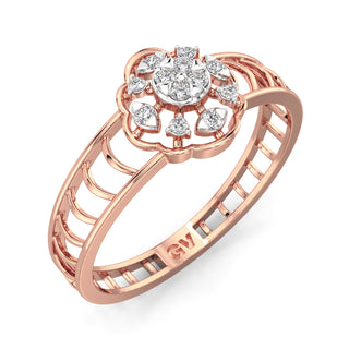 Subtle Spark Mesh Diamond Ring-Rose Gold