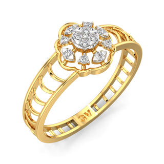 Subtle Spark Mesh Diamond Ring-Yellow Gold