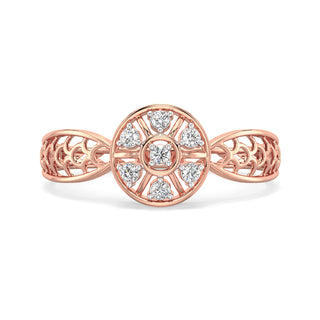 Bloom Mesh Diamond Ring-Rose Gold