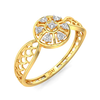 Tiny Treasure Mesh Diamond Ring-Yellow Gold
