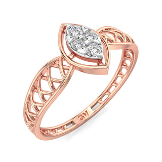 Mesh Petal Diamond Ring-Rose Gold