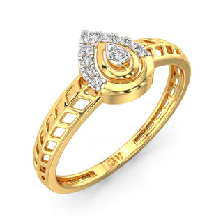 Tiny Radiance Mesh Diamond Ring-Yellow Gold