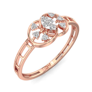 Weave Mesh Diamond Ring-Rose Gold