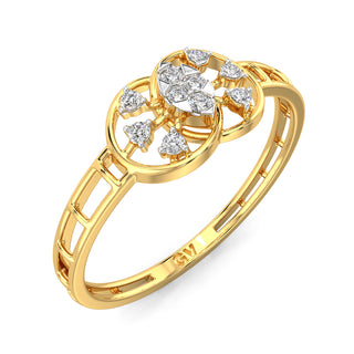 Weave Mesh Diamond Ring-Yellow Gold