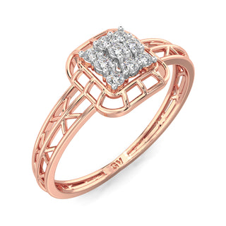 Serenity Mesh Diamond Ring-Rose Gold
