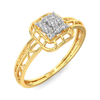 Serenity Mesh Diamond Ring-Yellow Gold
