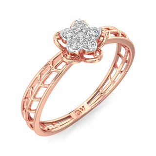 Star Mesh Diamond Ring-Rose Gold