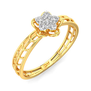 Star Mesh Diamond Ring-Yellow Gold