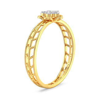 Star Mesh Diamond Ring-Yellow Gold