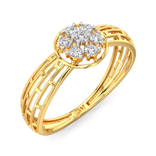 Tiny Brilliance Mesh Diamond Ring-Yellow Gold