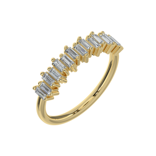 Baguette Diamond Band-Yellow Gold