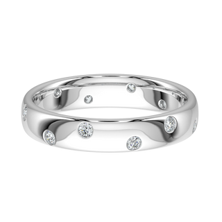 Bezel Set Diamond Band-White Gold