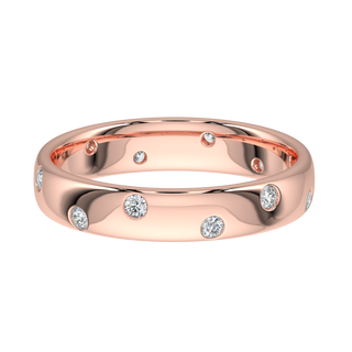 Bezel Set Diamond Band-Rose Gold