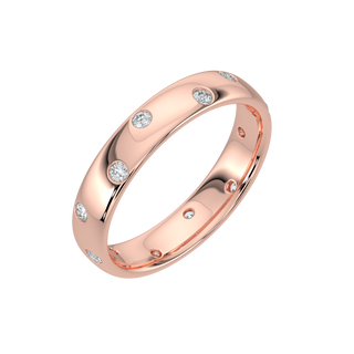 Bezel Set Diamond Band-Rose Gold