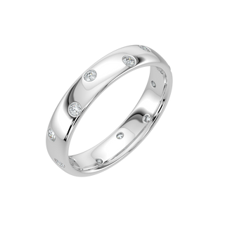 Bezel Set Diamond Band-White Gold