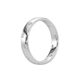 Bezel Set Diamond Band-White Gold