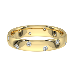 Bezel Set Diamond Band-Yellow Gold