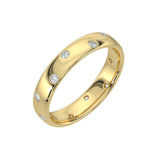 Bezel Set Diamond Band-Yellow Gold