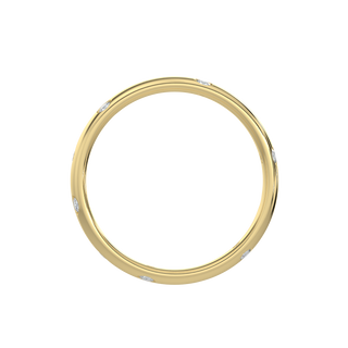 Bezel Set Diamond Band-Yellow Gold