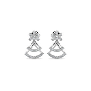 Sparkle Diamond Earrings-White Gold