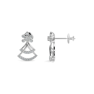 Sparkle Diamond Earrings-White Gold