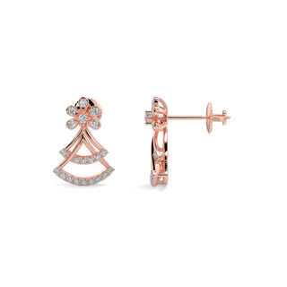 Sparkle Diamond Earrings-Rose Gold