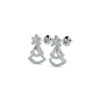 Sparkle Diamond Earrings-White Gold