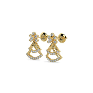 Sparkle Diamond Earrings-Yellow Gold
