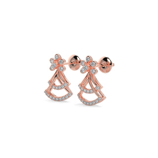 Sparkle Diamond Earrings-Rose Gold