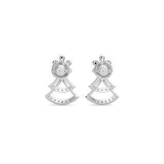 Sparkle Diamond Earrings-White Gold