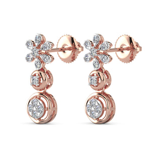 Daisy Dreams Diamond Earrings-Rose Gold